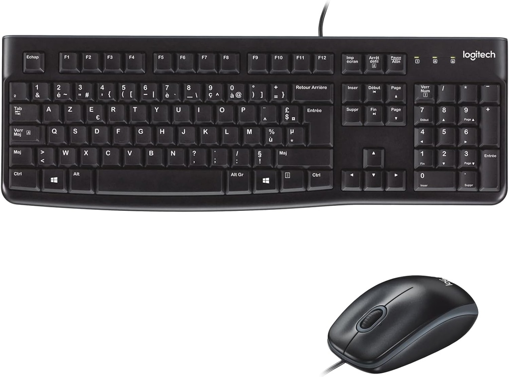 Kit Clavier et Souris Optique LOGITECH FILAIREMK120 AZERTY