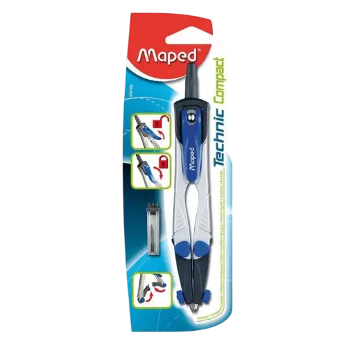 [038700] Kit Compas MAPED avec Système de Verrouillage Breveté  Compas Mine et Etui de Mines